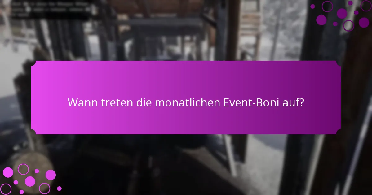 Wie können Spieler auf die monatlichen Event-Boni zugreifen?